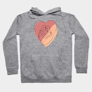 Lesbian Couple in Heart Hoodie